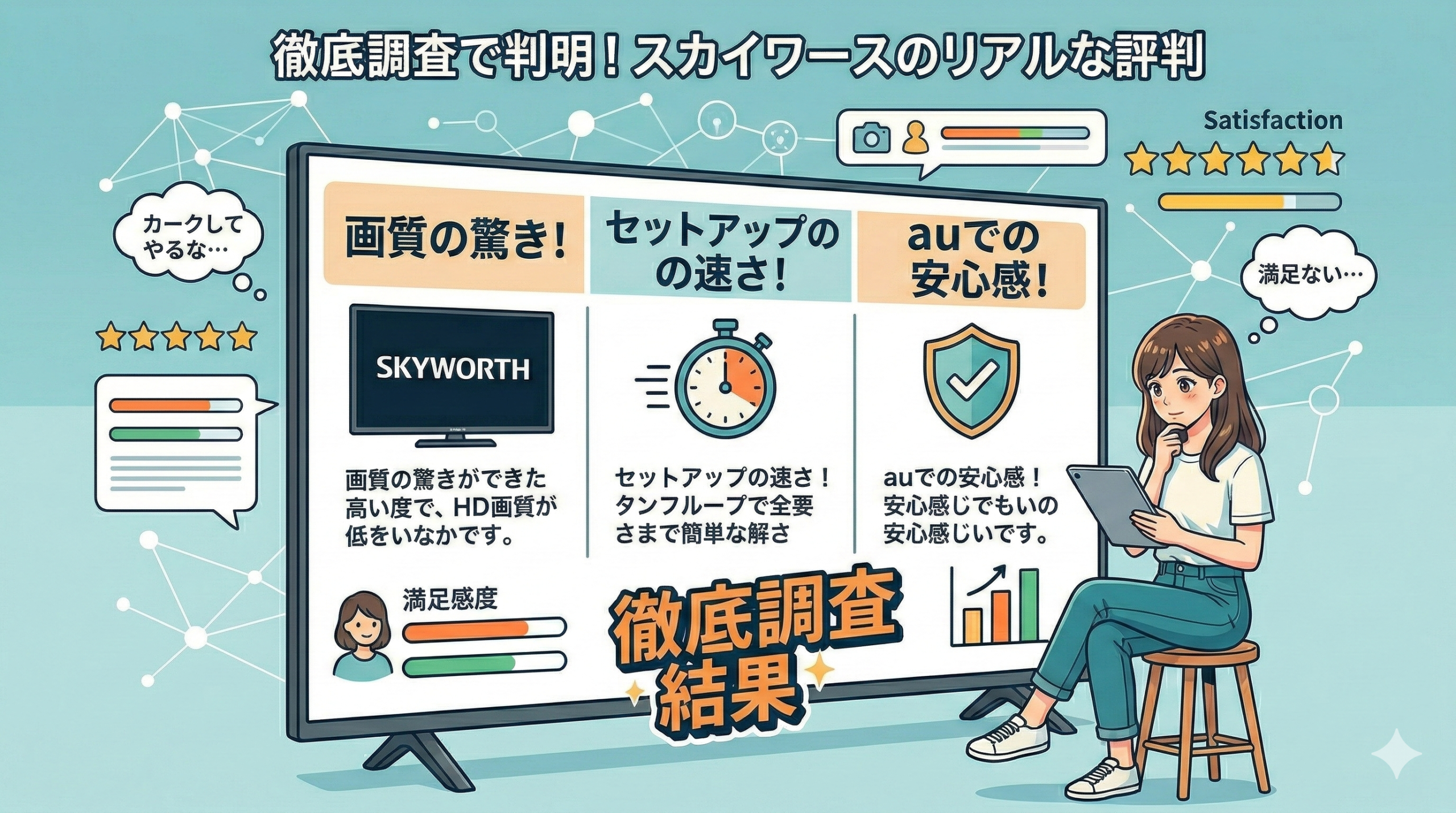 はるとぴっくす | スカイワース（SKYWORTH）テレビの評判は？au発売モデルの評価を徹底調査