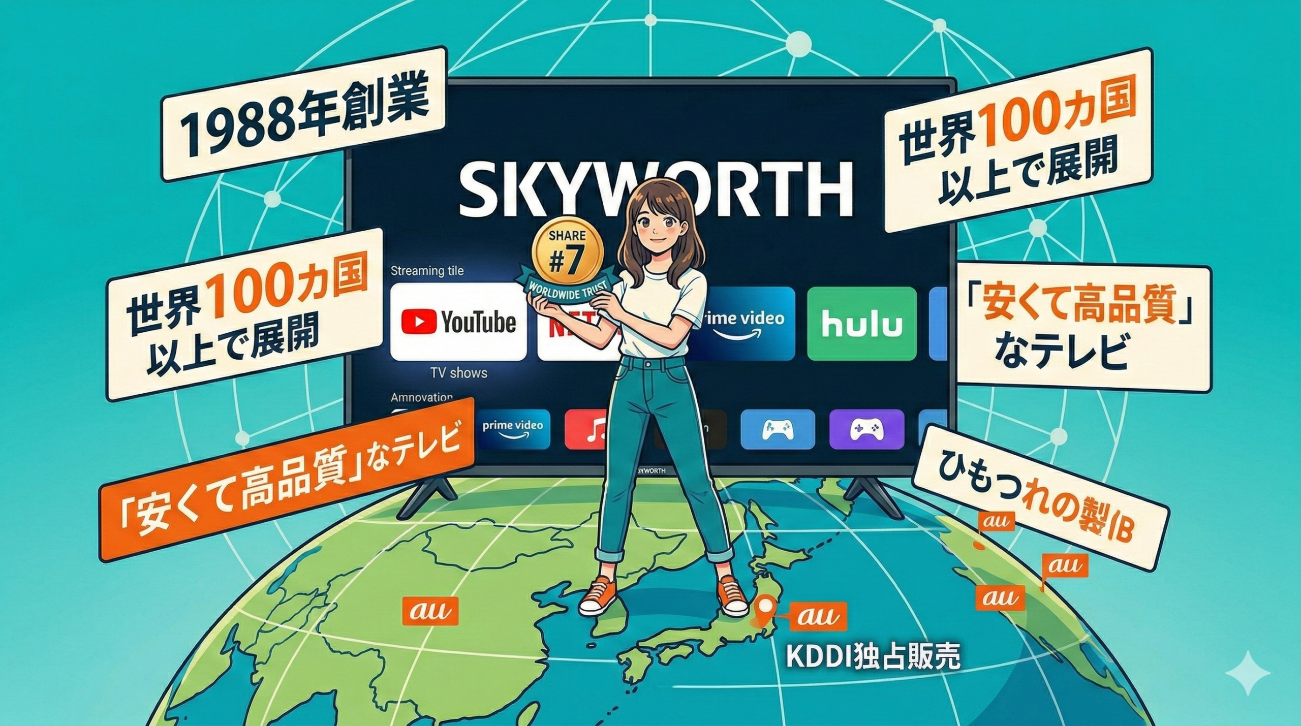 はるとぴっくす | スカイワース（SKYWORTH）テレビの評判は？au発売モデルの評価を徹底調査