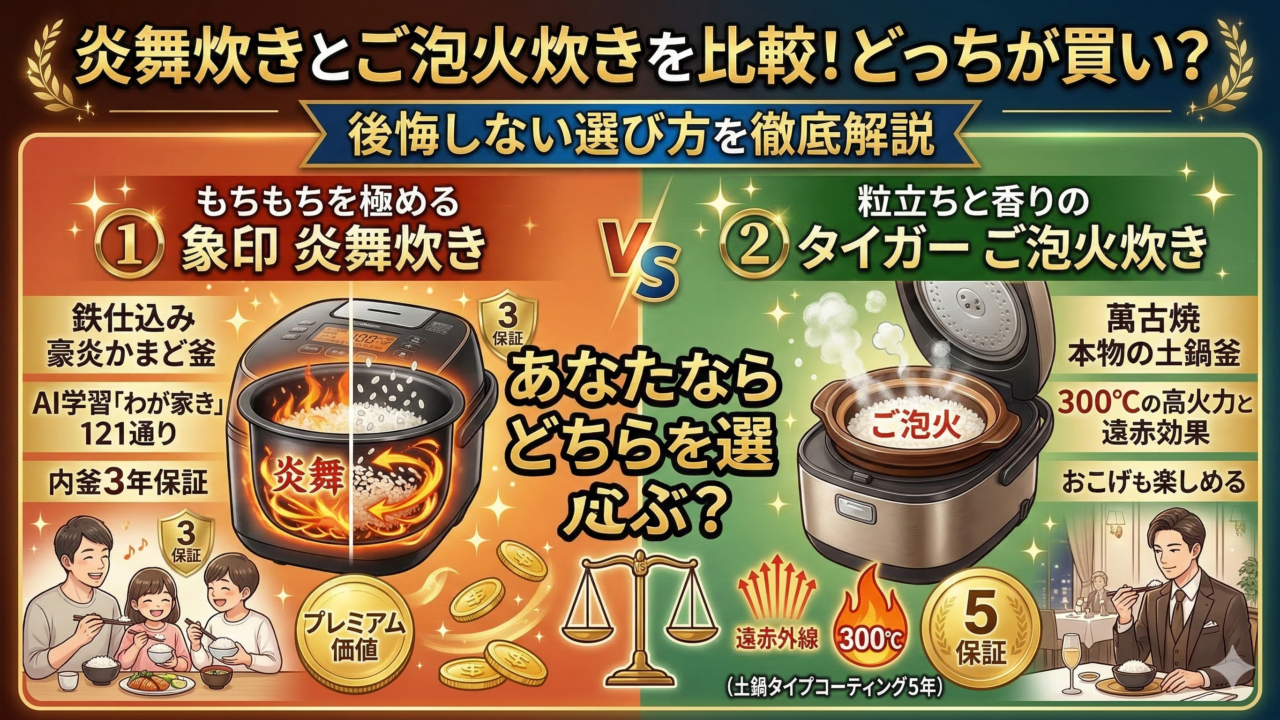 はるとぴっくす | 炎舞炊きとご泡火炊きを比較！どっちが買い？後悔しない選び方を徹底解説