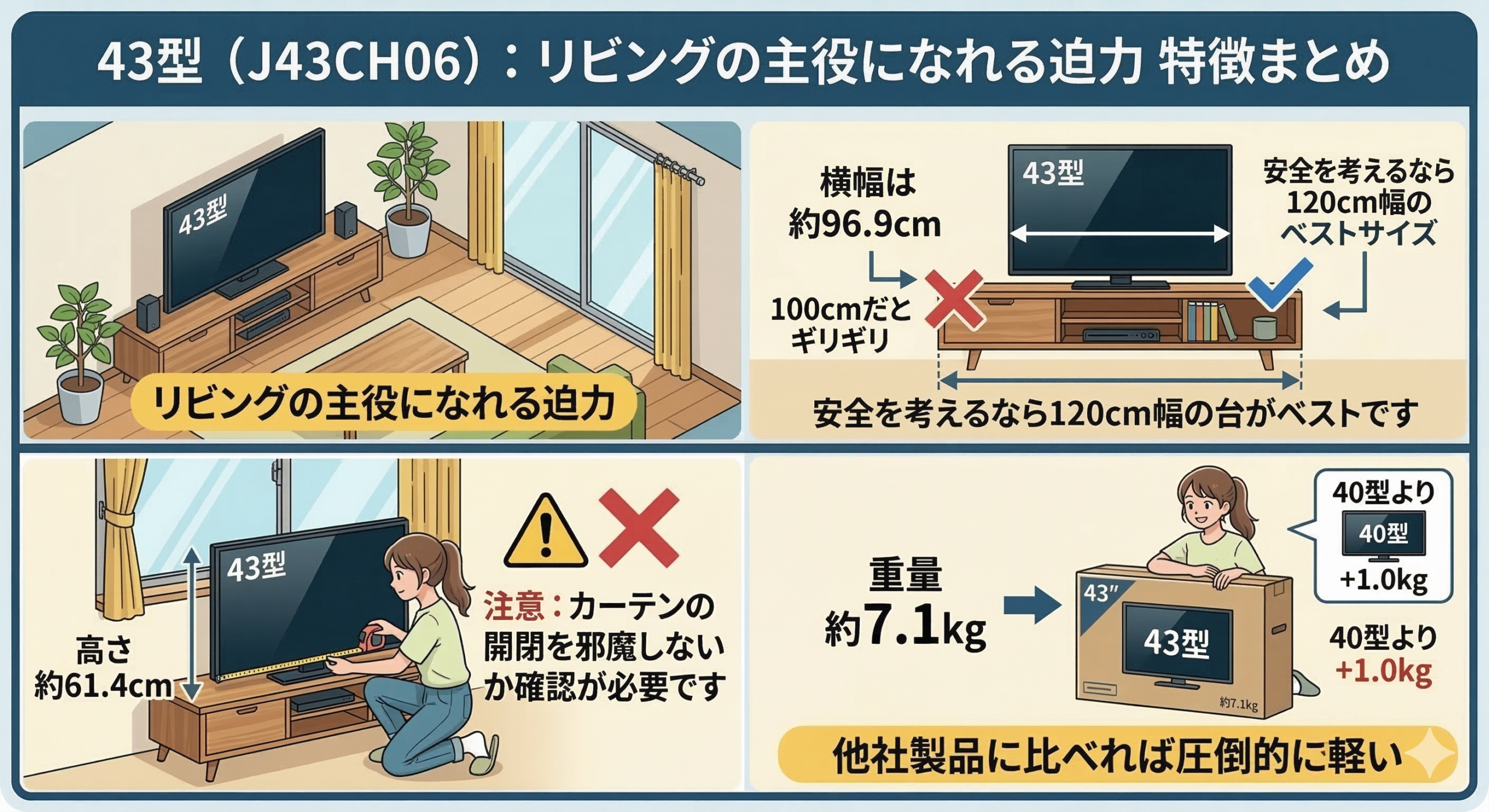 はるとぴっくす | マクスゼンの40型と43型どっちがいい？J40CH06とJ43CH06の違いを徹底比較
