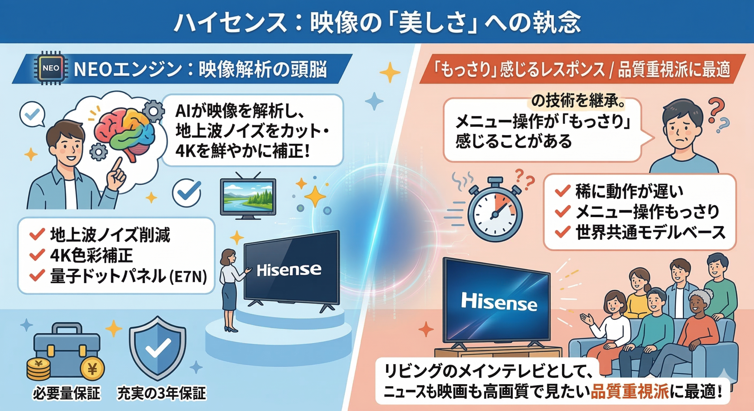 はるとぴっくす | 【2026年最新】マクスゼンとハイセンスどっちがいい？画質・保証・強みの違いを徹底比較