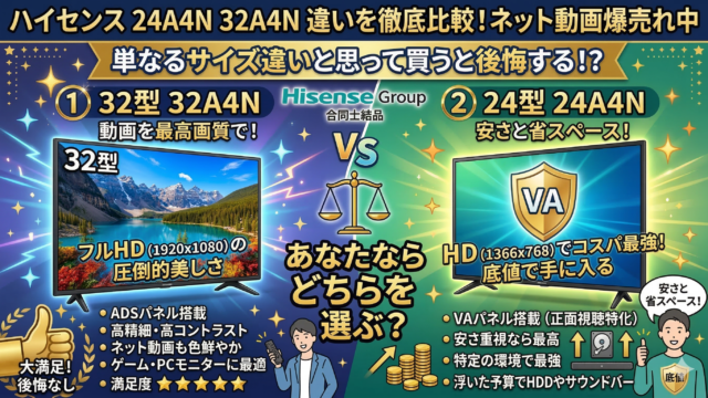 はるとぴっくす|レグザ24A4Nと32A4Nの違いを徹底比較！フルHDかHDか？後悔しない選び方の正解
