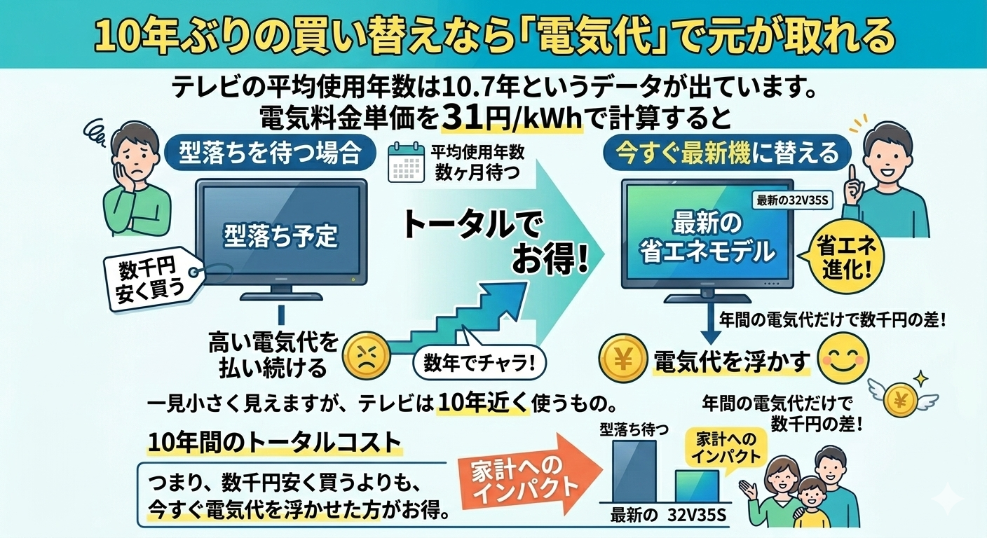 はるとぴっくす | 【2026年】テレビの型落ち時期はいつ？モデルチェンジ前後の「価格推移」と賢い選び方