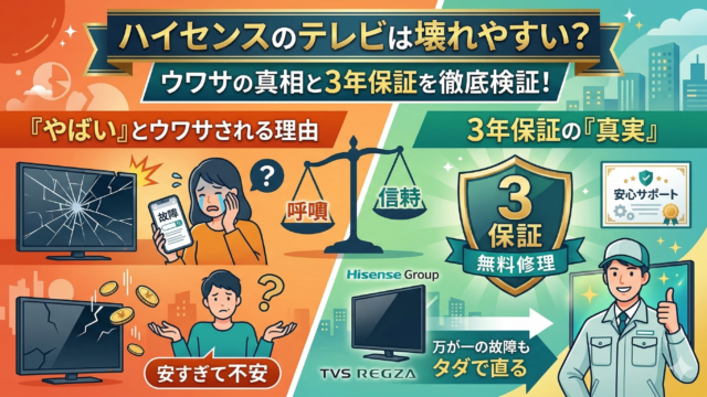 はるとぴっくす|ハイセンスのテレビは壊れやすい？「やばい」と言われる理由と3年保証の真実
