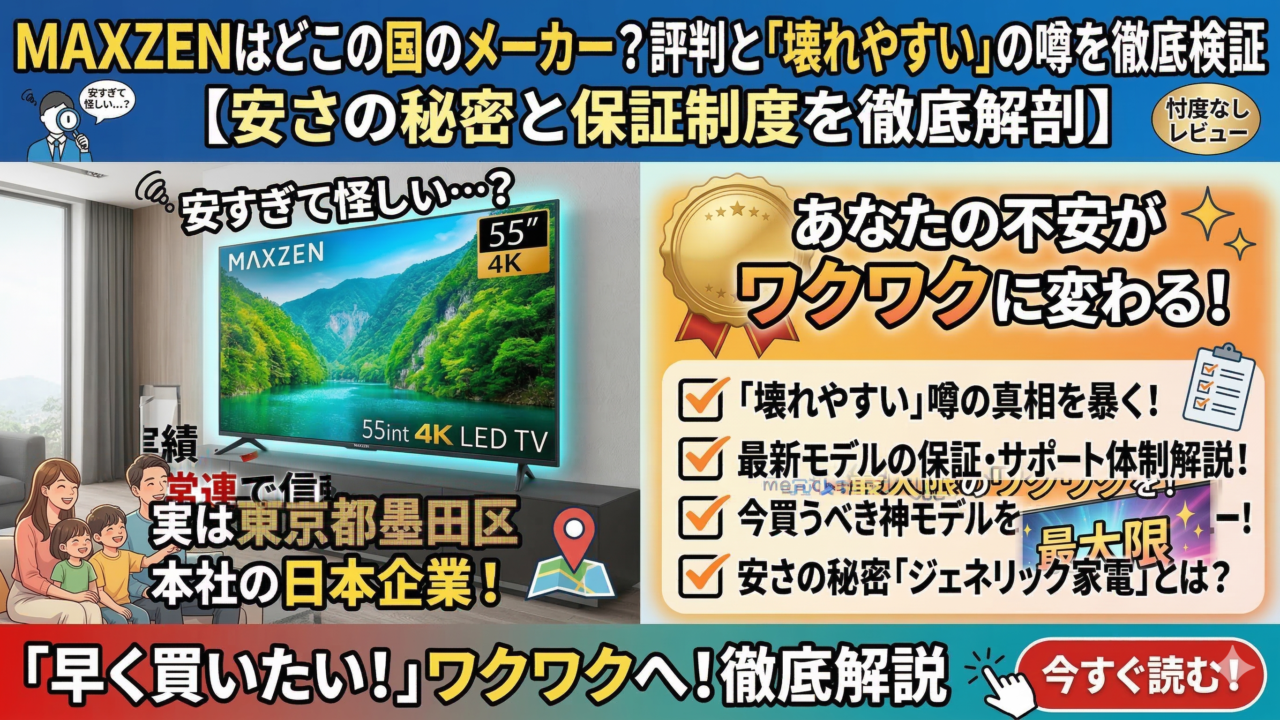 はるとぴっくす | MAXZENはどこの国のメーカー？評判と「壊れやすい」の噂を徹底検証